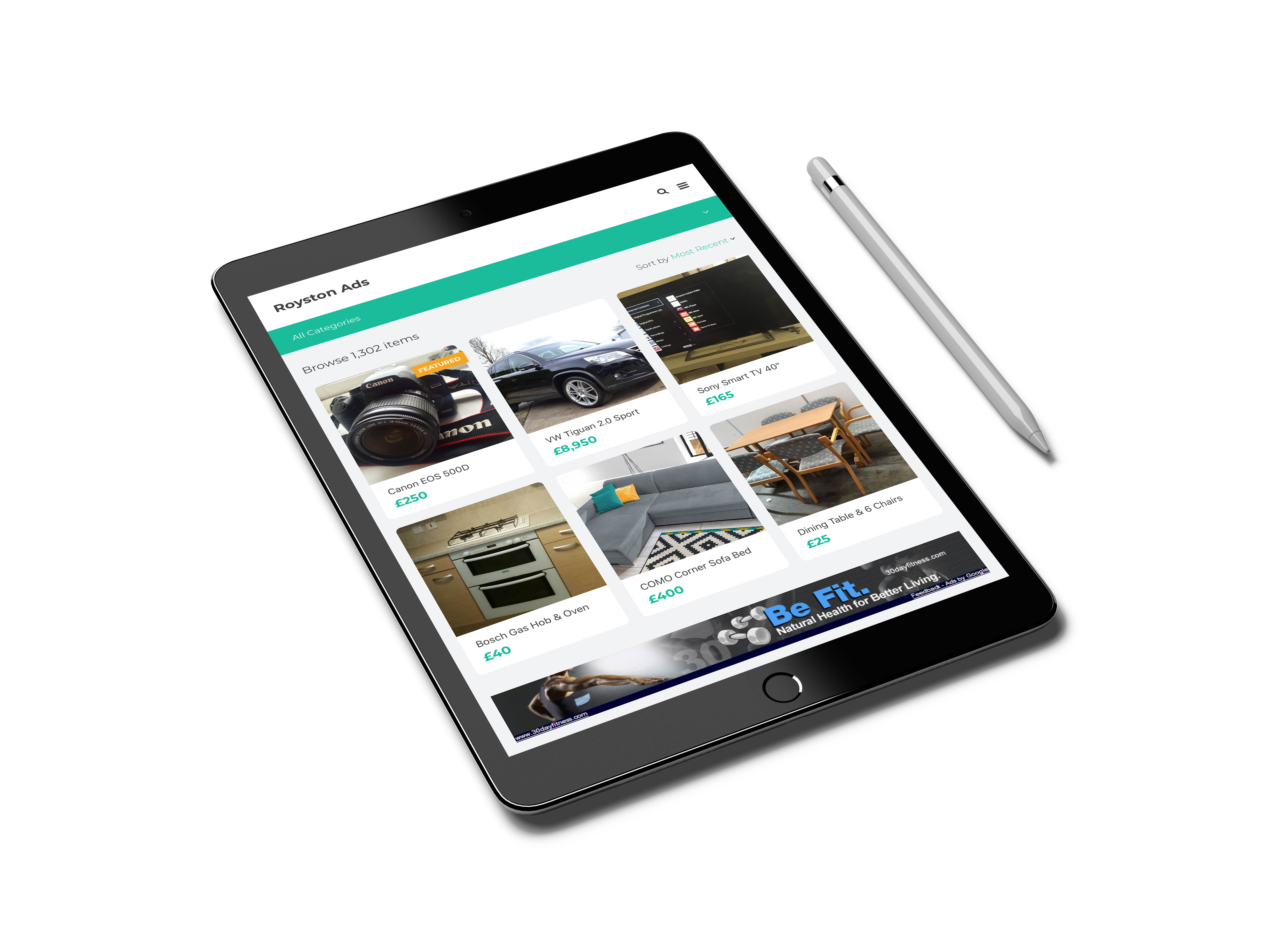 a picture of royston ads viewing on tablet