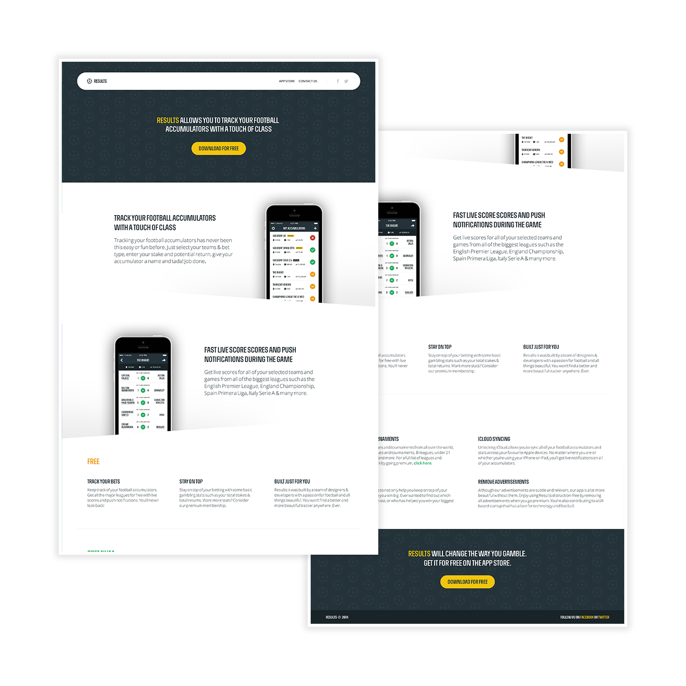 a picture of results home page