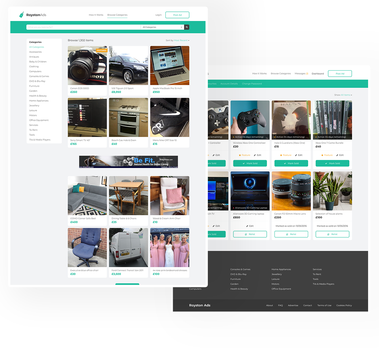 a picture of royston ads website